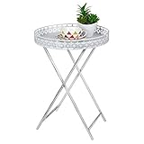 Antik Beistelltisch mit schönen Verzierungen im nostalgischen Design - max. Belastbarkeit: ca. 13kg