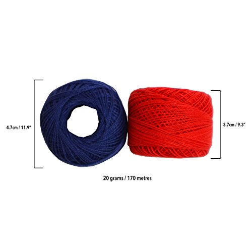KurtzyTM 10 x farbiger Häkel-Baumwollgarn – jeder Ballen 10g – stricken/Spitzenhandarbeit – 850 m - 2