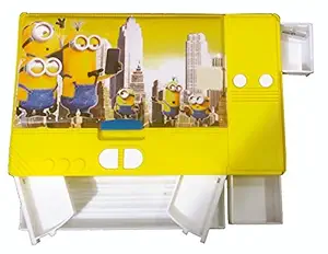 SHREE TECHNESH Dual Sided Magnetic Closure Multi Compartments Button Operated Giant Pencil Box