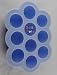 Silicone Freezer Storage Tray – Blue 10 x 1oz Serving BPA Free with Secure Clip-on Lid – Baby Food and Dishwasher Safe with Lifetime Guarantee