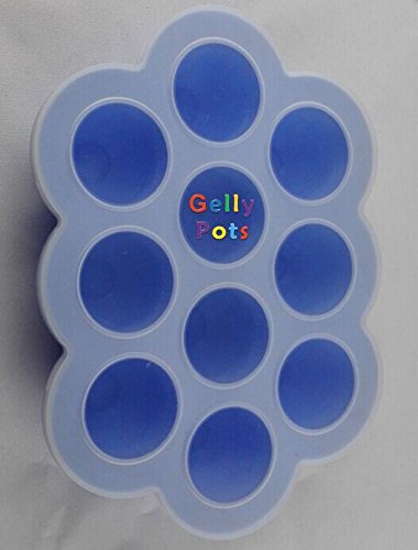 Silicone Freezer Storage Tray – Blue 10 x 1oz Serving BPA Free with Secure Clip-on Lid – Baby Food and Dishwasher Safe with Lifetime Guarantee
