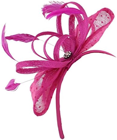Francine Diamante Sinamay &amp; Feather Headband Fascinator, from Elegance Boardmans (Fuchsia)