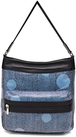 CWTCH Women Waterproof Hobo Bags Eco Bag Cross Body Shoulder Bags Casual Multi Pocket Handbag Tote Purse Hot (Blue)