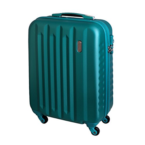 Preisvergleich Produktbild Karry Handgepäck Bordgepäck Hartschalen Koffer für Kurzreisen Urlaub Reisen Businesskoffer Trolley Case TSA Schloss 30 Liter Türkis Petrol 811