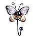 Produktbild NIKKY HOME Vintage Schmetterling Wandhaken Kleiderbügel Schmetterling Halterung Mehrzweckhaken Handtuchhaken Metall und Glas - Blau