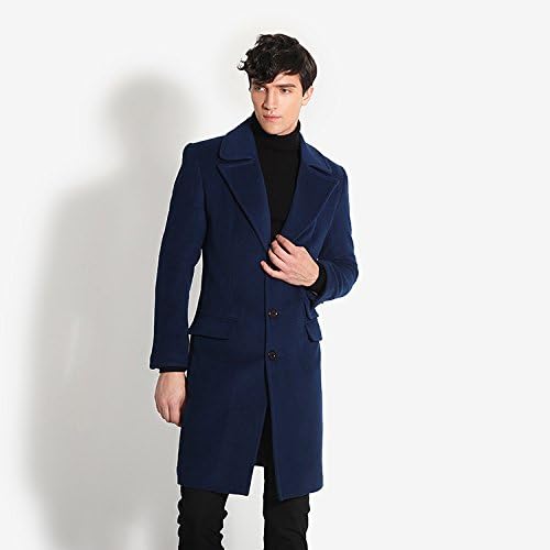 Fur coat, autumn and winter, long windbreaker, man's Korean version, self cultivation coat, autumn winter hair coat,blue,XXL