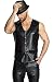 Produktbild NOIR HANDMADE Men - Kunstleder Weste mit PVC Applikationen und Druckknöpfen, schwarz, Größe: XXL, 1 Stück