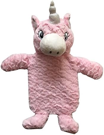 Winter Warm Unicorn Kids Childrens Style Cosy Soft Furry Hot Water Bottle - Pink