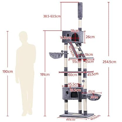 Yaheetech Cat Tree Floor To Ceiling 228 254cm Cat Tower Activity