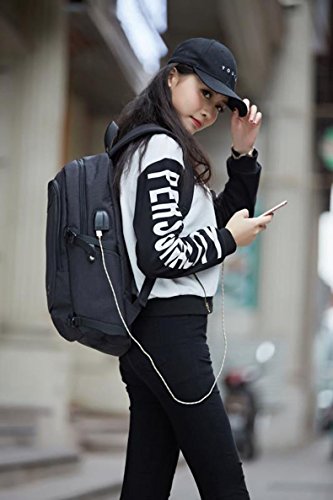 Trekoo Herren Damen Schlank Laptop Rucksack 15 6 Zoll Business Rucksack Leichte Wasserdicht Schulter Notebook Rucksack mit USB-Port  20L  Dunkelblau A