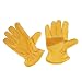 Produktbild KKmoon 1 Paar Rindsleder Arbeit Handschuhe Herren, Arbeitshandschuhe Damen, Montagehandschuhe Sicherheit Schutzhandschuhe für Gartenarbeit Fahrradtraining Schweißarbeit Maschinenmontage Gelb Size XL