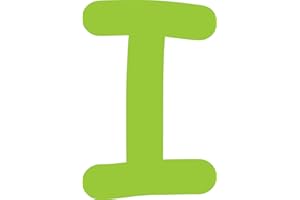 Kleckerliese Alphabet Buchstaben 10cm selbstklebende Aufkleber Wand Fenster Tür Boote Auto Kinderzimmer STICKER I - Höhe 10cm, Farbe Lindgrün