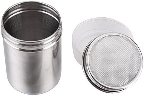 Honbay Stainless Steel Chocolate Shaker Icing Sugar Powder Cocoa Flour Coffee Sifter Cooking Tools Lid Chocolate Shaker Cocoa by Gocomcom