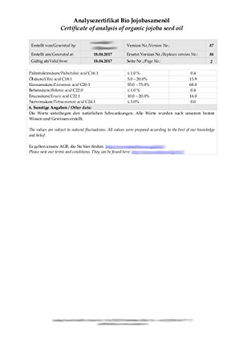 Manufaktur Pur Bio Jojobaöl kaltgepresst 150 ml - 3
