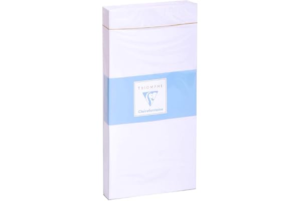 Clairefontaine 7735C - Paquet de 25 Enveloppes Blanches Doublées Triomphe DL- 110x220mm - Auto-Adhésives - 130g/m²