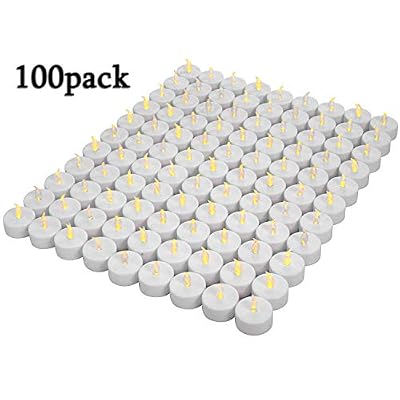 OSHINE Lot de 100bougies LED Bougies CR2032 piles Bougies Unscented Bougie chauffe-plat sans flamme claire vacillante gefälschte Bougie pour la maison décorations de Noël Mariage