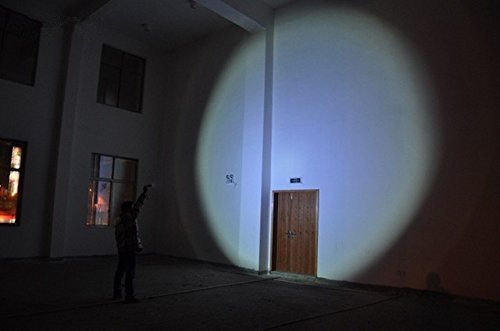 OxyLED MD50 CREE 500LM LED Taschenlampe mit Li-ion Akku, EU Netzteil Akkuladegerät und Batteriehalter, Zoombar, 3 Helligkeitsstufen Portabel für Outdoor Camping, Schwarz - 4