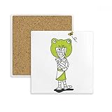 DIYthinker Coaster Egipto Momia Horus Rana Sombrero Cuadrado de la Taza Titular de Piedra...