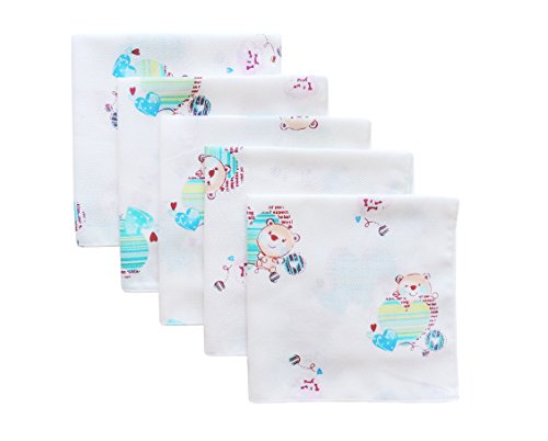 [Need4Baby] 5 x Baby Burp Cloths (Wash Cloths, Flannel Wipes) 35 x 35 cm