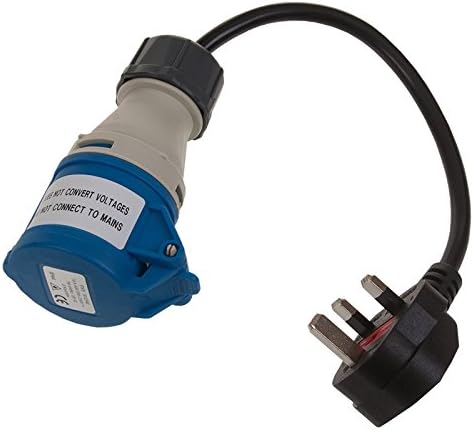 PAT Testing Adaptor 240v UK 13amp Plug to 240v 16amp 3 Pin 240v Socket (Blue)