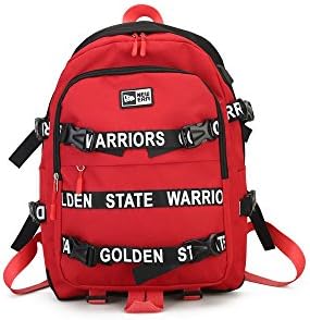 Women Teenage Girls Letter Band Buckle Large Capacity Backpack Nylon Skateboard Backpacks Sports Casual College University Fashion Outdoor Zipper Bags Shoulder Straps (A-Red)