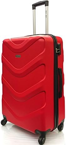Super Lightweight ABS Durable HardShell Travel Hold Check In Luggage Suitcase with 4 Wheels &amp; Built-in 3 Digit Combination lock in XL(32"), L(28"),Cabin Approved(21") (28" Large, Red MM 1701)