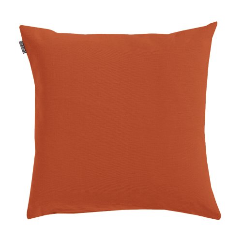 Linum Kissenhülle ANNABELL B13 orange 40cm x 40cm uni 100% glatte Baumwolle mit Reißverschluss