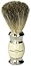 Edwin Jagger Pure Badger Shaving Brush - Imitation Ivory Handle with Nickel Plated Collar and End Cap