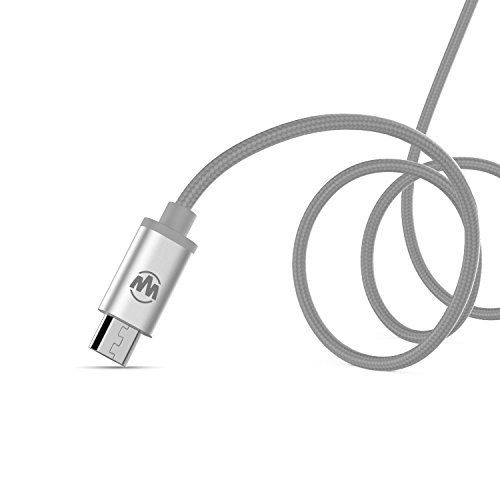Wanshine 3.3ft Nylon Braided Tangle-Free Micro USB Cable for Android, Samsung, HTC, Nokia, Sony and More(Silver) - 6