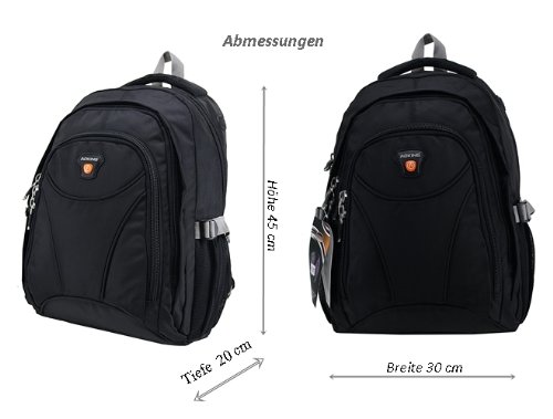 Laptop Rucksack Schulrucksack bis A4 Wanderrucksack Freizeitrucksack Outdoor schwarz - 6