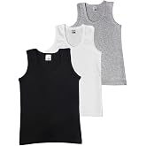 ALYA UNDERWEAR Erkek &Ccedil;ocuk, Pamuklu Ribana Kumaş Atlet, Oval Yaka 3'l&uuml; Paket
