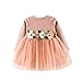 Produktbild JYJM Nettes Kleinkind Baby Blumen Ballettröckchen langes Hülsen Prinzessin Kleid (Größe: 0-6 Monate, Rosa)