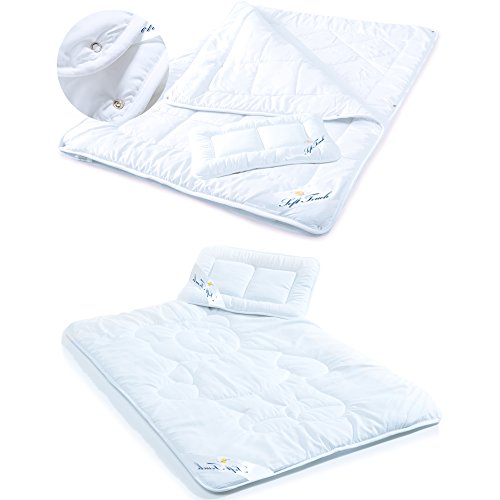 Kinder Bettdecke / Ganzjahresdecke, 100 x 135 cm Mikrofaser Baby-Steppdecke im Set mit 1x Kopfkissen 40 x 60 cm | aqua-textil Soft Touch Kids 0011221 - 5