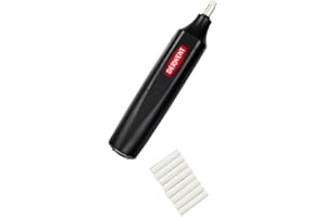 Derwent 2301931 - Goma de Borrar Eléctrica Con Pilas, Incluye 8 Recambios de Goma de Borrar, Apto para Lápices de Colores, Grafito y Pastel, Calidad Profesional