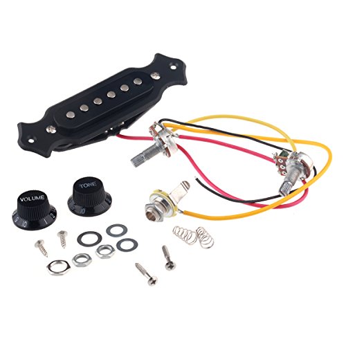 Musiclily Pastilla Magnética Boca de la Guitarra para Guitarra de 6 Cuerdas, Negro