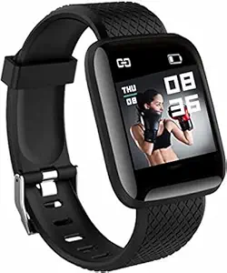 SHOPTOSHOP Smart Band ID16_PAR Men Women Fitness Tracker Smart Watch 1.3 inch Screen Blood Pressure Heart Rate Monitor Lite Exercise Smartwatch for All Boys & Girls (Black)