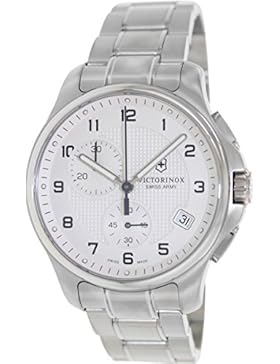 Victorinox Swiss Army Herren-Armbanduhr XL Classic Officer's mit Taschenmesser Chronograph Quarz Edelstahl 241554.1