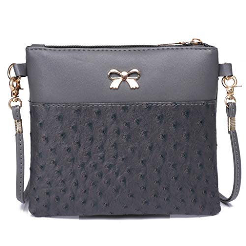 squarex Backpack, Women Bow Decoration Crossbody Bag Hit Color Shoulder Bags Messenger Bag Gift for Women (Gray)