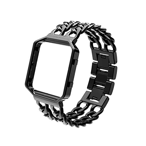 Wearlizer Ersatz Metal Armband mit Metallrahmen für Fitbit Blaze