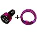 Produktbild 321ElectroniX® 3.1A DUAL USB KFZ Auto Ladegerät für Zigarettenanzünder 12-24V/2x USB + 1m Premium Nylon USB-C Typ C 3.1 Ladekabel Datenkabel SET kompatibel mit [Nexus 5X, Nexus 6P, OnePlus 2, OnePlus 3, ChromeBook Pixel, Nokia N1 Tablet, Lenovo Zuk Z1, Microsoft Lumia 950, LG G5, Acer Liquid Jade Primo, Huawei P9 (Plus), HTC 10, Motorola Moto Z und viele mehr...] @ pink