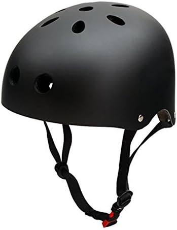 Kids and Youth BMX Bike/Skate Helmet Protective Gear (Black, Large)