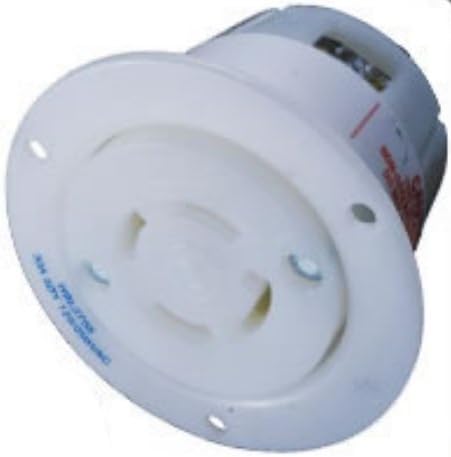 Hubbell Wiring Systems HBL2766 WP2 Insulgrip Twist-Lock Wall Plate Flanged Receptacle Weatherproof Cover, 30 Amp, 277/480VAC, 4 Pole, 4 Wire, Non-Grounding, 3-1/16" Diameter x 2-13/32" Length, White