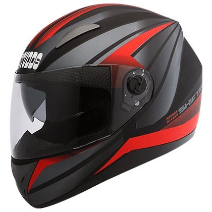 Studds Shifter D2 Decor Full Face Helmet Matt Black with Red (L - 58 Cms, Plain Visor)