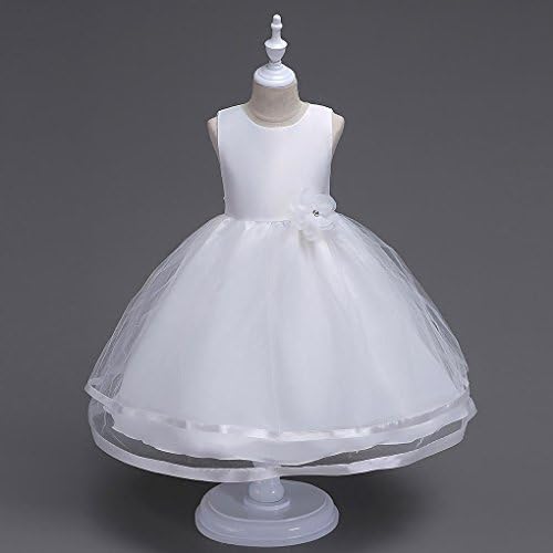 FWJT Ball Gown Flower Girl Princess Bridesmaid Wedding Pageant Party Dresses ?5-10 year? , white , 9-10 years