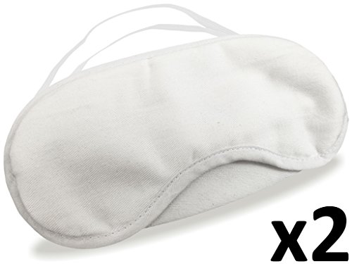 100% White Cotton Trade Priced Sleep Eye Mask Bulk Pack for Beauty Therapy, Hospitality and Bridal Showers. (a. 2 pack)