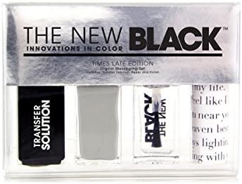 The New Black Typography Times Late Edition Newspaper Nail Art Set - Pack of 3