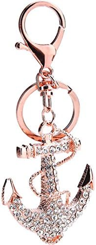 Wgwioo Crystal Keyring Anchor Rhinestone Car Ornaments Phone Strap Keychain?Pack Of 2? Picture Color