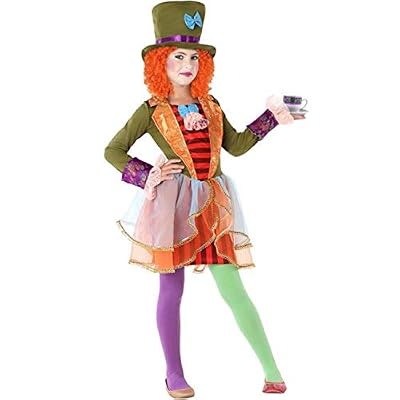 Atosa-61298 Costume-Déguisement Chapelière 10-12, Fille, 61298, Multicolore, De De 10 à 12 ans