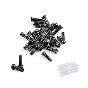 Juland 72 PCS Alloy Spoke Nipples Bike Spoke Nipples End Tips Nipples End Caps Wheel Spoke Nipples Decor for Mountain Road Bicycles 14G  Black