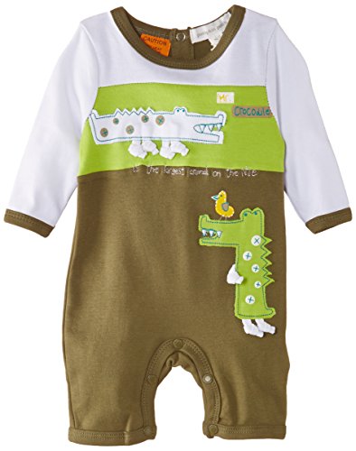 Pumpkin Patch Baby Boys 0-24M Croc All-In-One Romper, Green (Winter Moss), Newborn